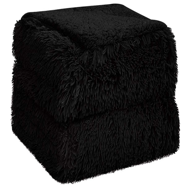 Soft Warm Couch and Bed Fluffy Throws - Black