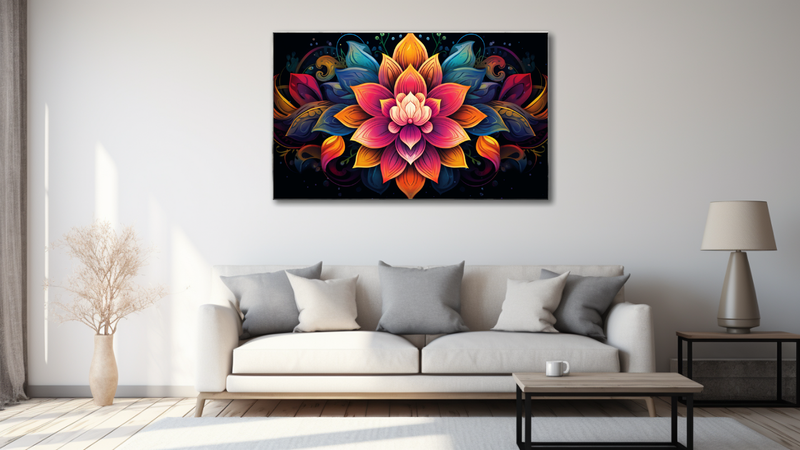 Canvas Wall Art - Lotus Flower Mandala - HD0448