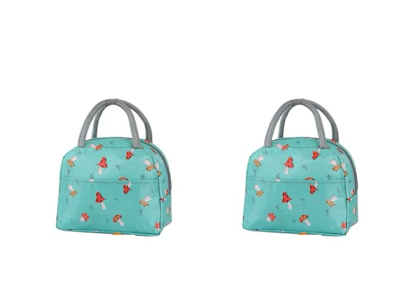2 Pack Insulated Lunch Bag-169 Green Mushroom