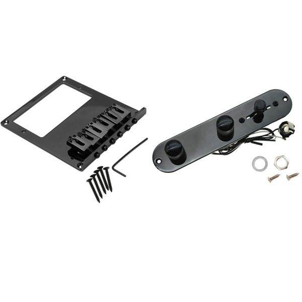 6 Saddle Tele Bridge Tl Guitar Bridge For Telecaster Guitar Black