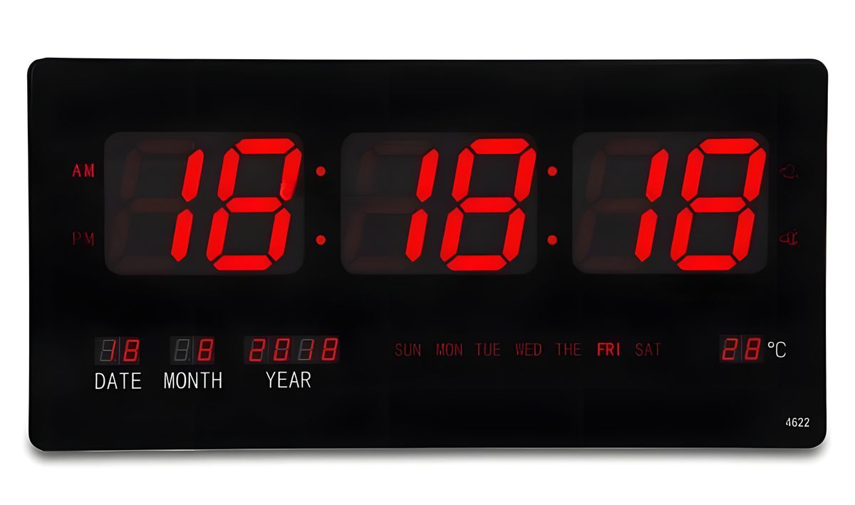 LED Wall Clock with Date and Temperature Display Digital Date Shop
