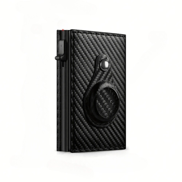 AirTag Wallet for Men Minimalist Popup Credit Card Holder RFID Blocking