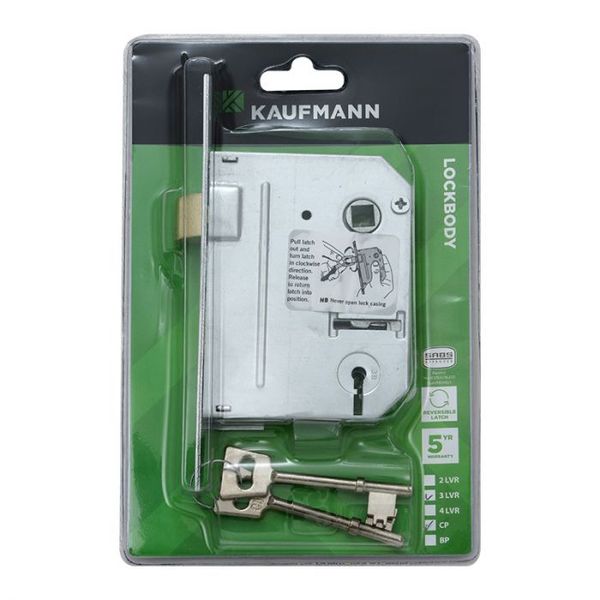 Kaufmann - Lockbody 3 Lever Sabs Chrome Plated - 2 Pack