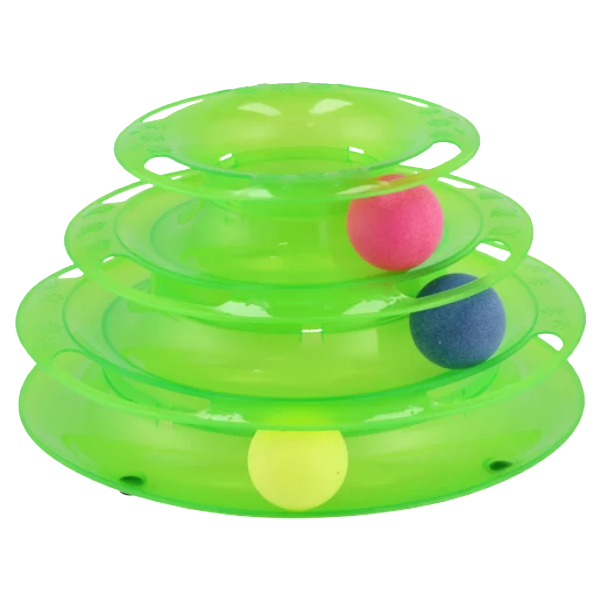 Pet Shop Tower with Playing Balls Circling Toy for Cats