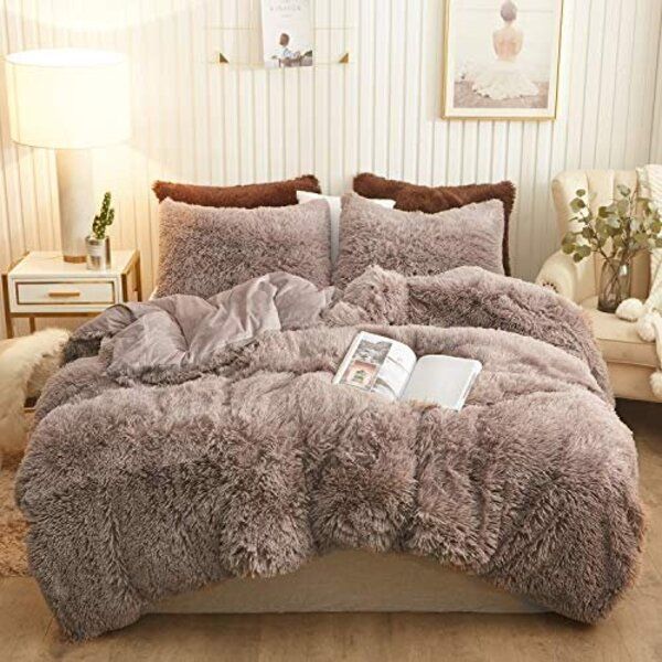 Fluffy Comforter Pink 3 Piece Set 152 cm x 204 cm
