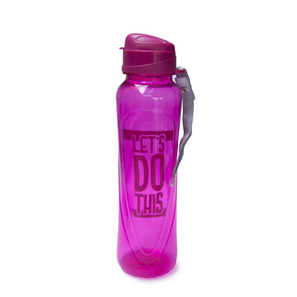 Sports Water Bottle-Lets Do This- Pink - 600ml