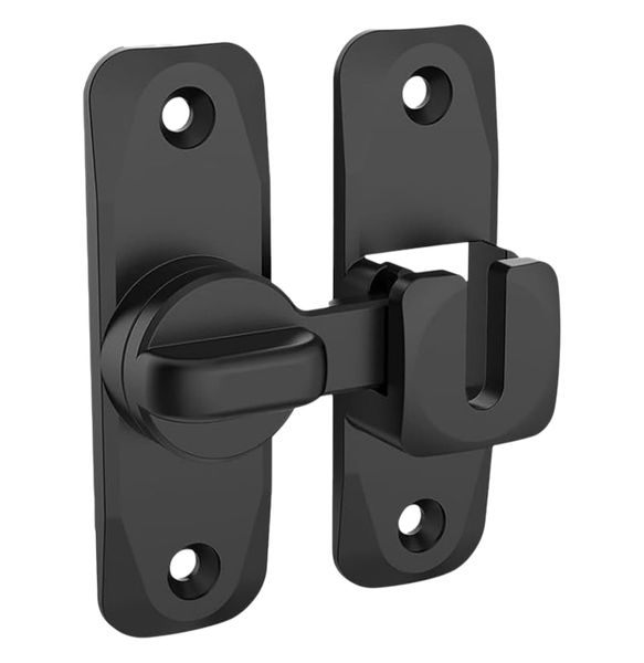 No-Drill Installation Door Latch Lock - Black