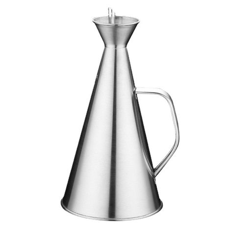 500ml Oil Bottle Stainless Steel Oil Jug Container for Kitchen - Silver Image