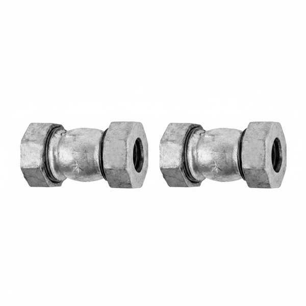 K-Brand 25 mm Galvanized Johnson Coupling for Pipe Fittings - 2 Pack