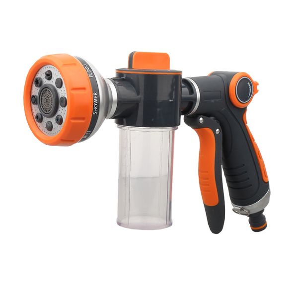 High Pressure Nozzle with soap dispenser and flow control trigger