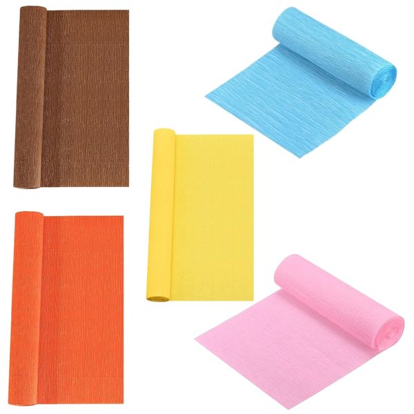 Craft DIY Decoration Crinkled Flower Crepe Paaper Roll Set of 5 - 250cm