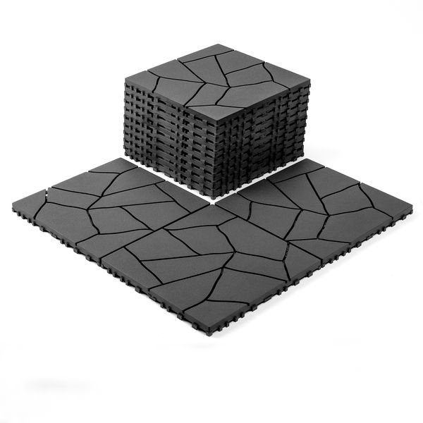 Easy to Install Deck Tiles, 12x12" Interlocking &amp; All-Weather Plastic