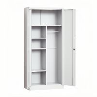 Steel Swing Door Inner Handle Wardrobe Storage Cabinet - White