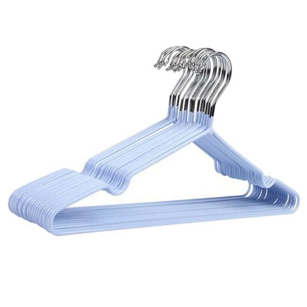 10 Pack Plastic Coated Hangers - Blue