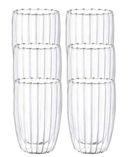 350ML/12oz Set of 6 Pack Borosilicate Glass Double Wall Coffee Tea Cup