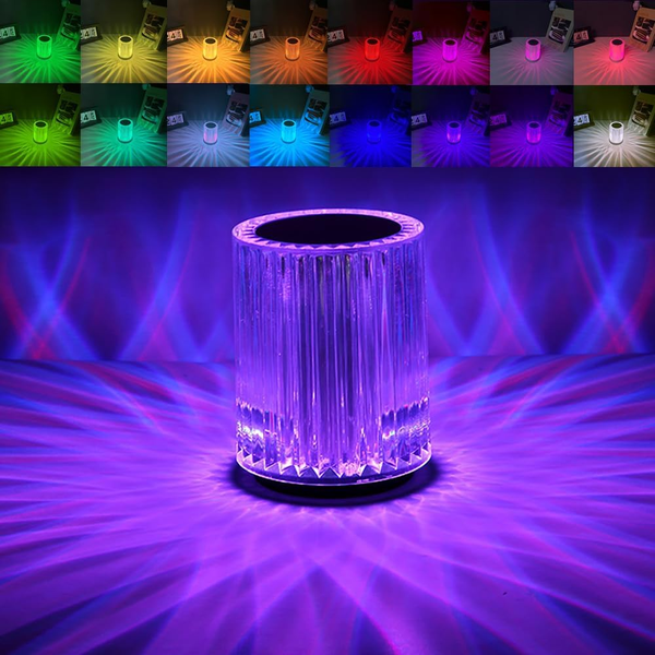 thl Crystal Lamp,16-Color Color-Changing Touch Bedside Lamp, Remote Control
