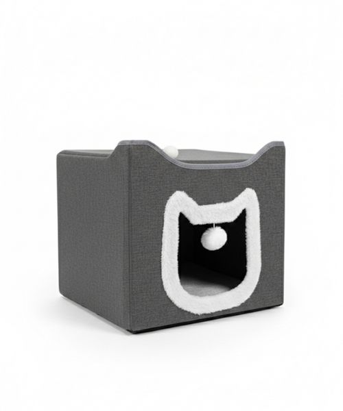 Dual Layer Solid Pattern Indoor Cat Cave Bed