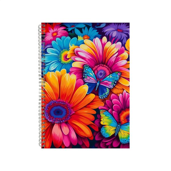 Gerbera Background Greyhound Neon Notebook Gift Idea A4 Notepad Pad 73