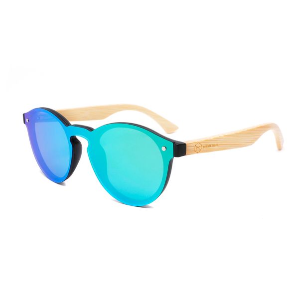 Sophie Moda-Men Polarised Wayfarer Sunglasses Mirror Lens:Bamboo Collection