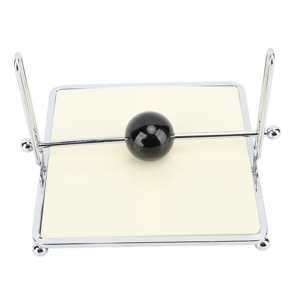 Milky White Square Napkin Holder With Center Bar For Table