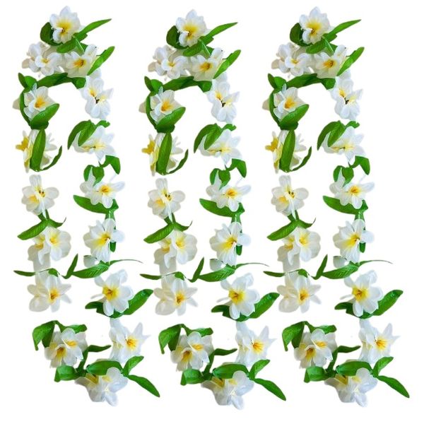 Dress Up: Hawaiian White Flower Tropical Lei - Set of 3