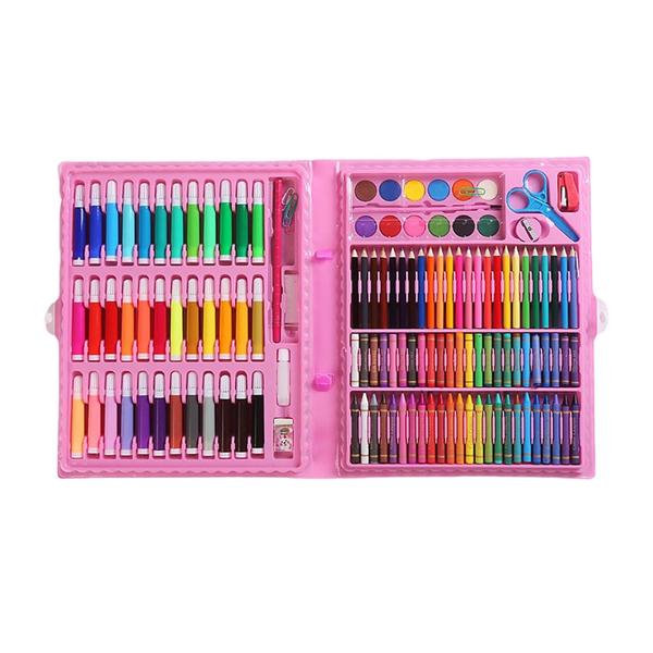 150 pc Kids Art Set in Carry Case- Arts &amp; Craft Drawing Kit - Toys for Kids