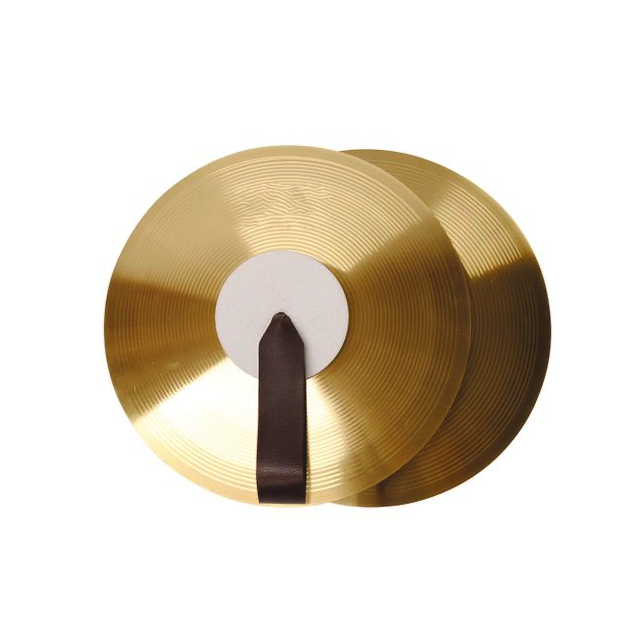 Hand Cymbals with Black Leather Handles- Marching Band Cymbals 6-Inch