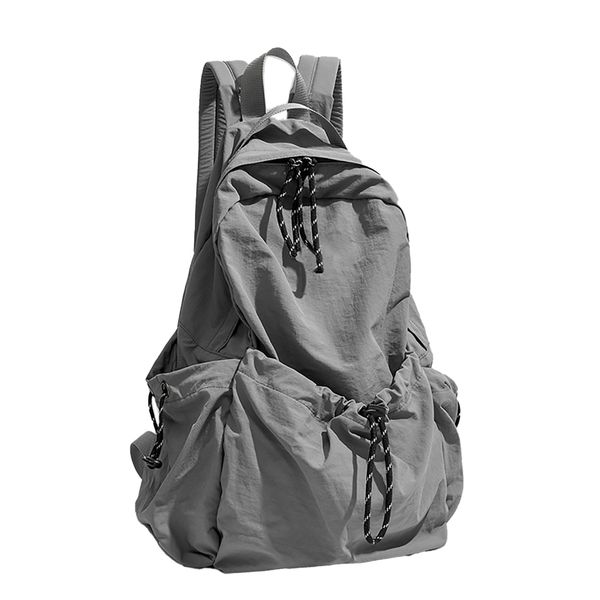 Korean-Style Minimalist Lightweight Travel Backpack - Grey