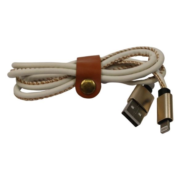 Larry's Digital Accessories - PU Leather Lightning Cable - White