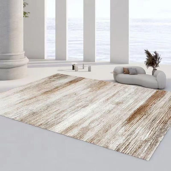 Modern Design Area Carpet 200Lx150W - White &amp; Brown