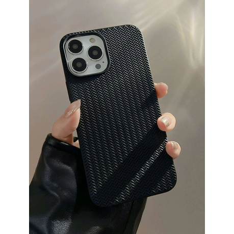 AMA Geometric Textured Phone Case For iPhone 14 Pro Max Black