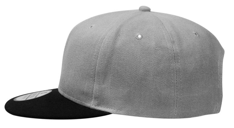 PepperSt Snapback Cap (Flat Peak) - 2 Tone Grey &amp; Black