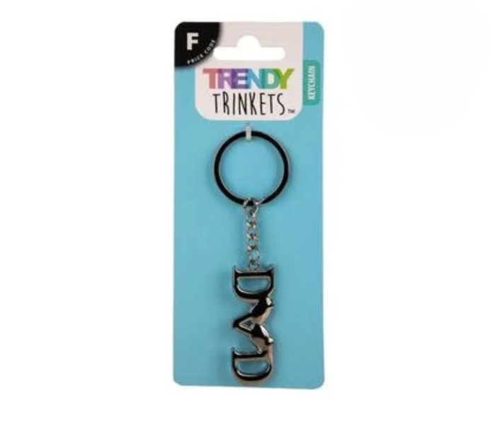 Contemporary Silver "DAD" Keychain, 9cm - Perfect Gift for Father's Day