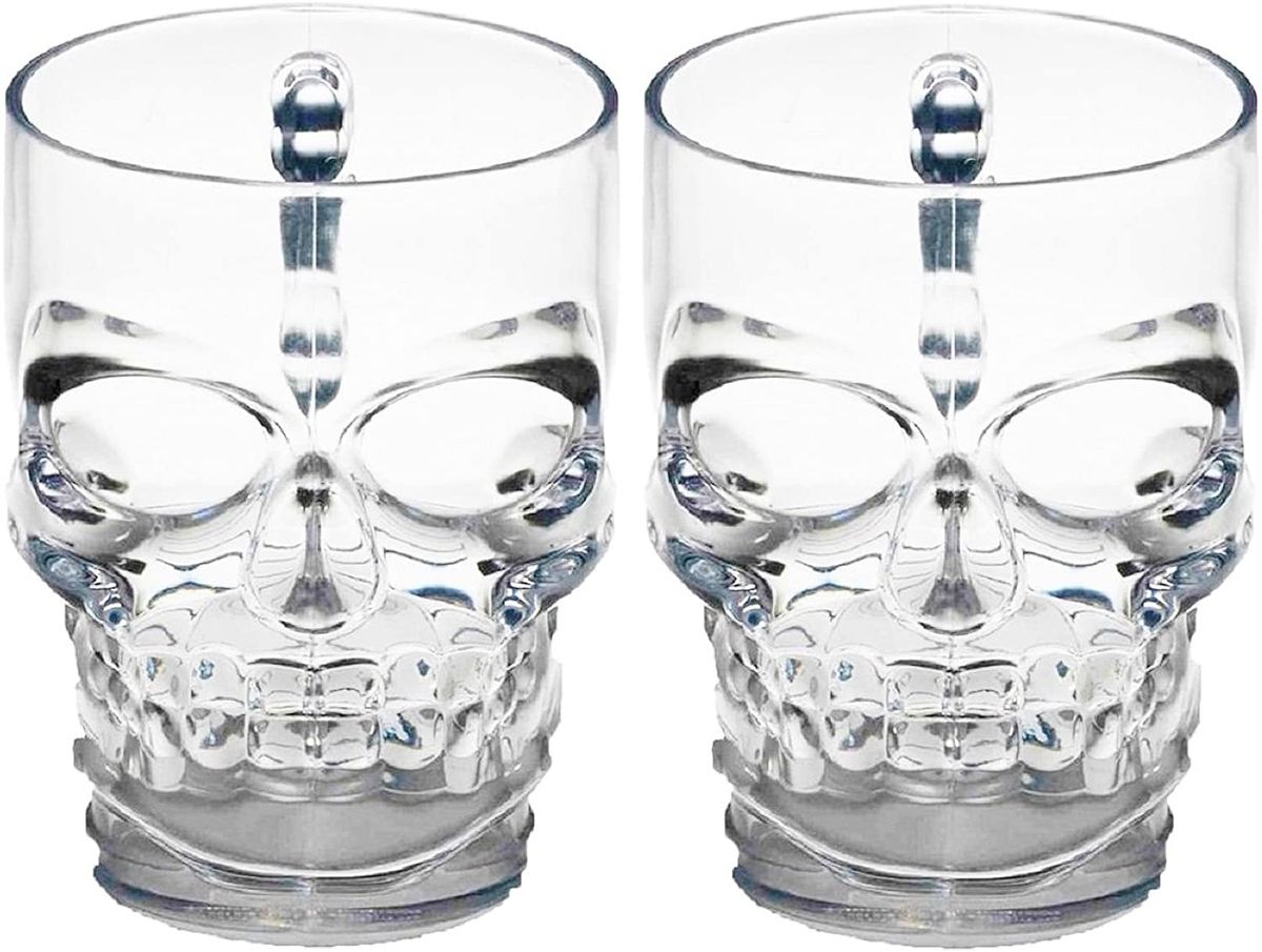 Skull Face Beer Mugs with Handles - Pack of 2 | Shop Today. Get it ...