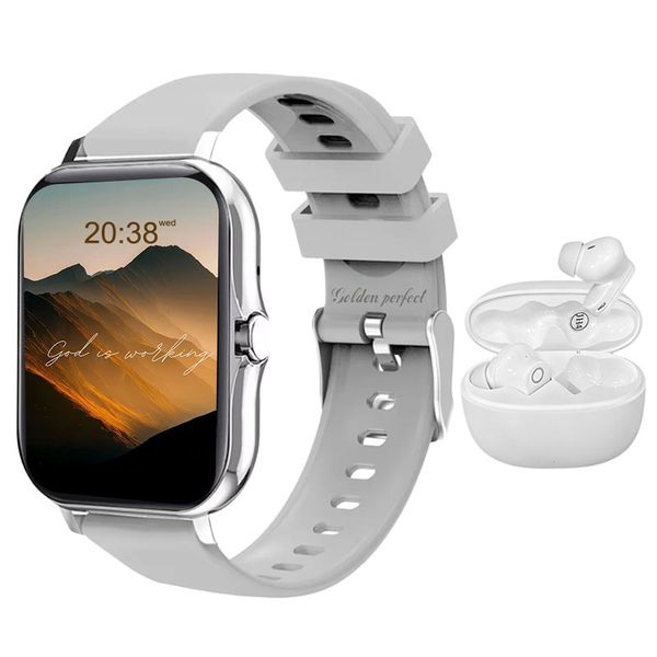 Golden Perfect Men's Fitness Smartwatch+Earbuds-Heart Rate &amp; Sleep Tracking