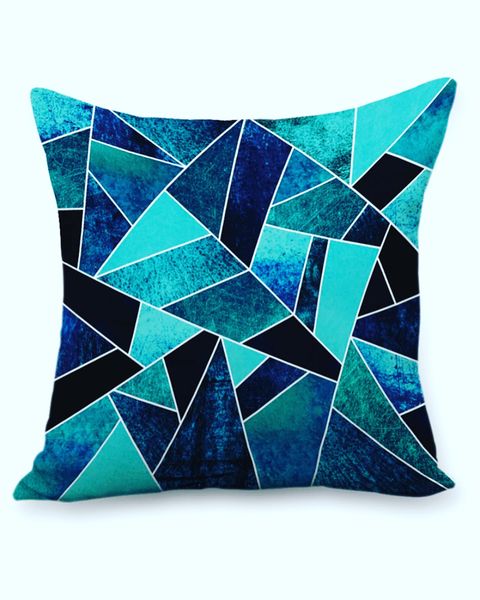 Geometric Blue Scatter Cushion (Inner Included)