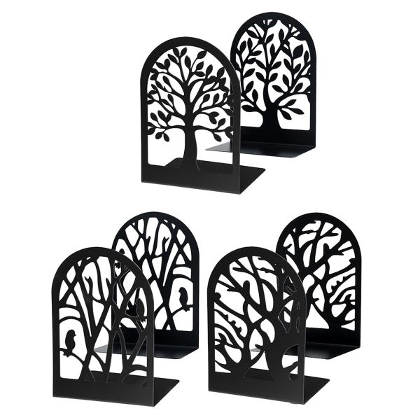 6Piece Bookends for Shelves Decorative Tree Bookends Supports for Office
