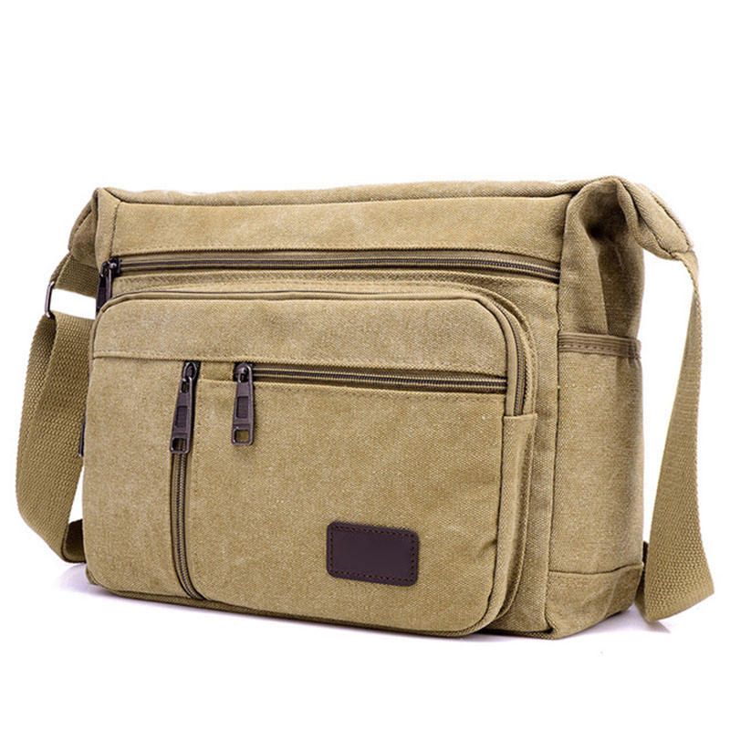 High Capacity Retro Canvas Shoulder Bag Crossbody Handbag for Men ...