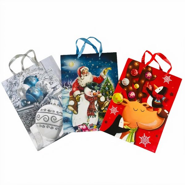 Festive Jumbo Christmas Gift Bag 41 x 30cm (3 Piece)