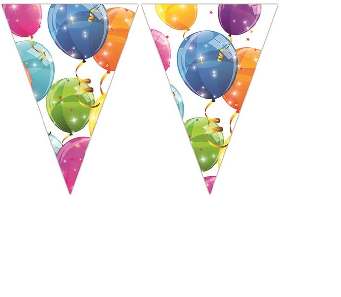 Sparkling Balloons Triangle Flag Banner