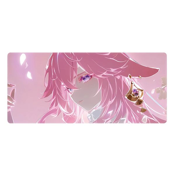 XL Gaming Mouse Pad - Pink Anime Girl Design, Non-Slip, Smooth Mousepad
