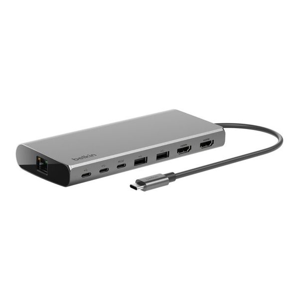 Belkin Connect Universal USB-C 8-in-1 Dual Display Core Hub w/ Silicon Motion Technology - Compatible with Mac, Windows, and Chromebook - 100W PD w/