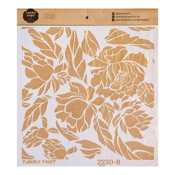 Tjhoko Paint Stencil - 30x30cm - Floral Pattern 2