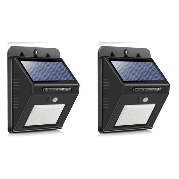 LED Solar Powered LED Wall Light with Night sensor Pack Of 10