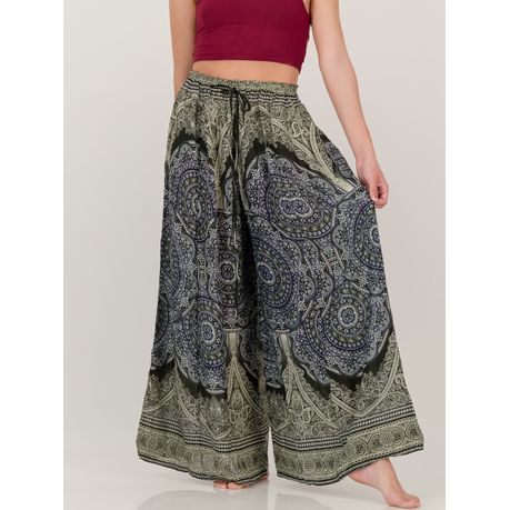 SKA Thai Busy Mandala Fisherman Wide leg Open Wrap Pants - SKA Clothing