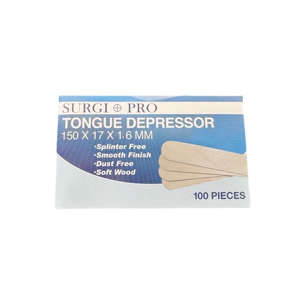 100 Piece Wooden Tongue Depressors - Waxing, Craft &amp; Clinical Use