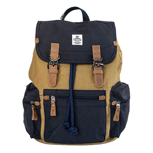 Troop Utility Backpack - Fully Padded Back Panel - Mustard/Navy