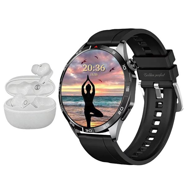 Men's Weekend Smartwatch &amp; Bluetooth Earphones Set 1.43" HD Dual-Strap