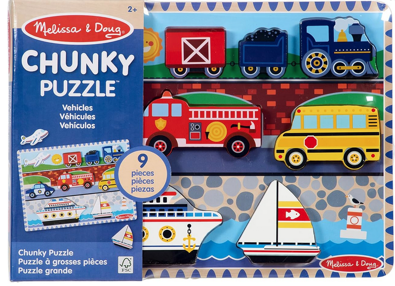 Melissa &amp; Doug Vehicles Chunky Puzzle