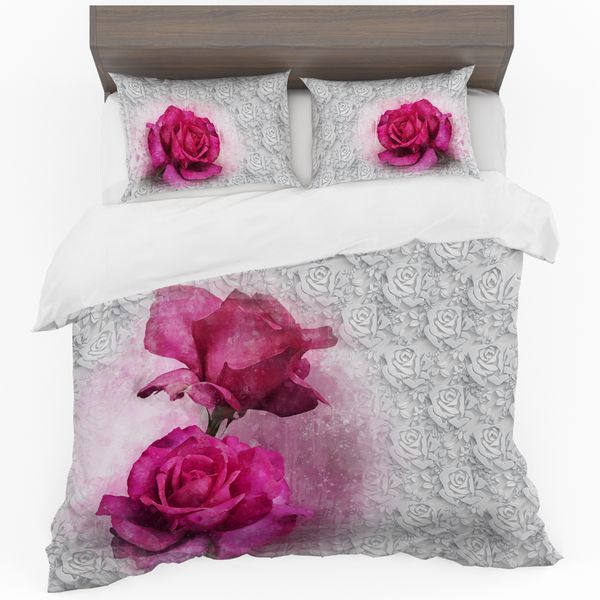 Pink Painted Proteas Duvet Cover Set